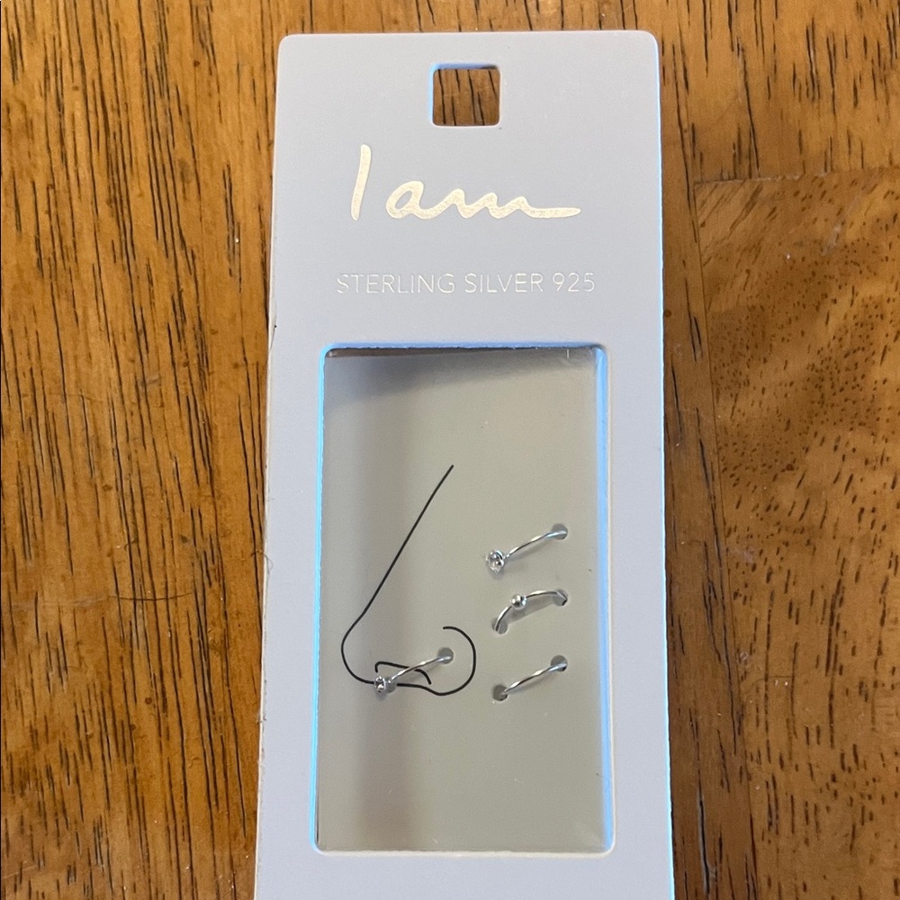 Sterling Silver 925 Women's Nose Ring Set